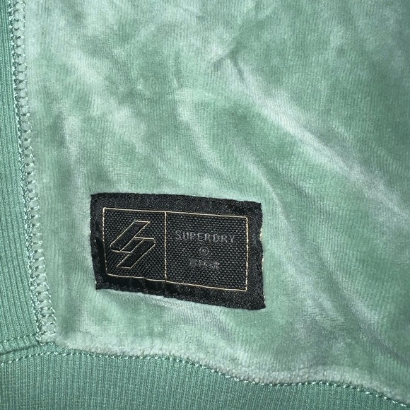 SUPERDRY Code S Logo Velour Oversized Crew in Mint Green Size XS/S - Picture 7 of 13